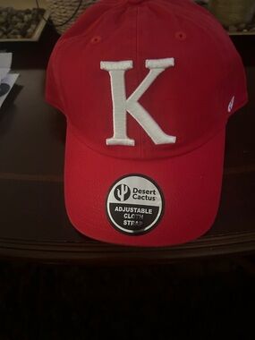 Red Baseball Cap with White 'K' - Adjustable Fit